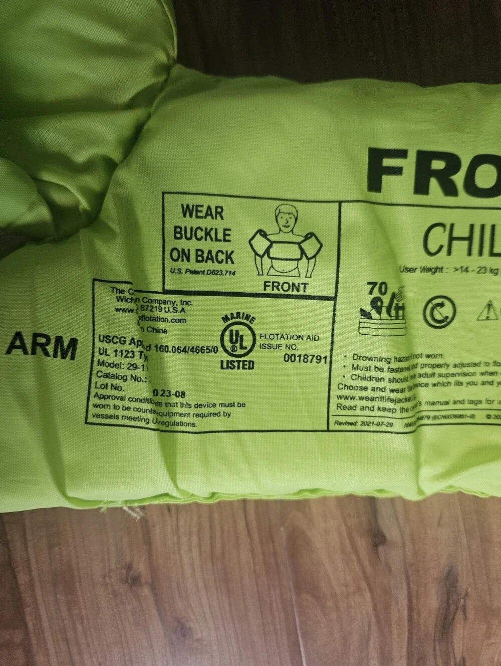 Children's Lime Green Swim Vest with Octopus Print Sterns